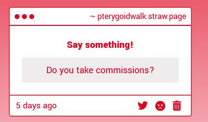 strawpage question "do you take commissions?"