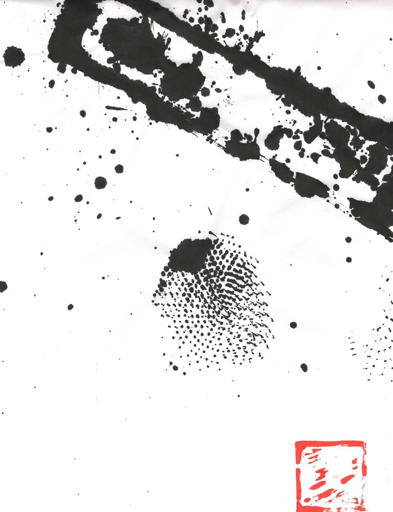 random ghosts sumi ink on hosho paper 2025 Eric Lunde