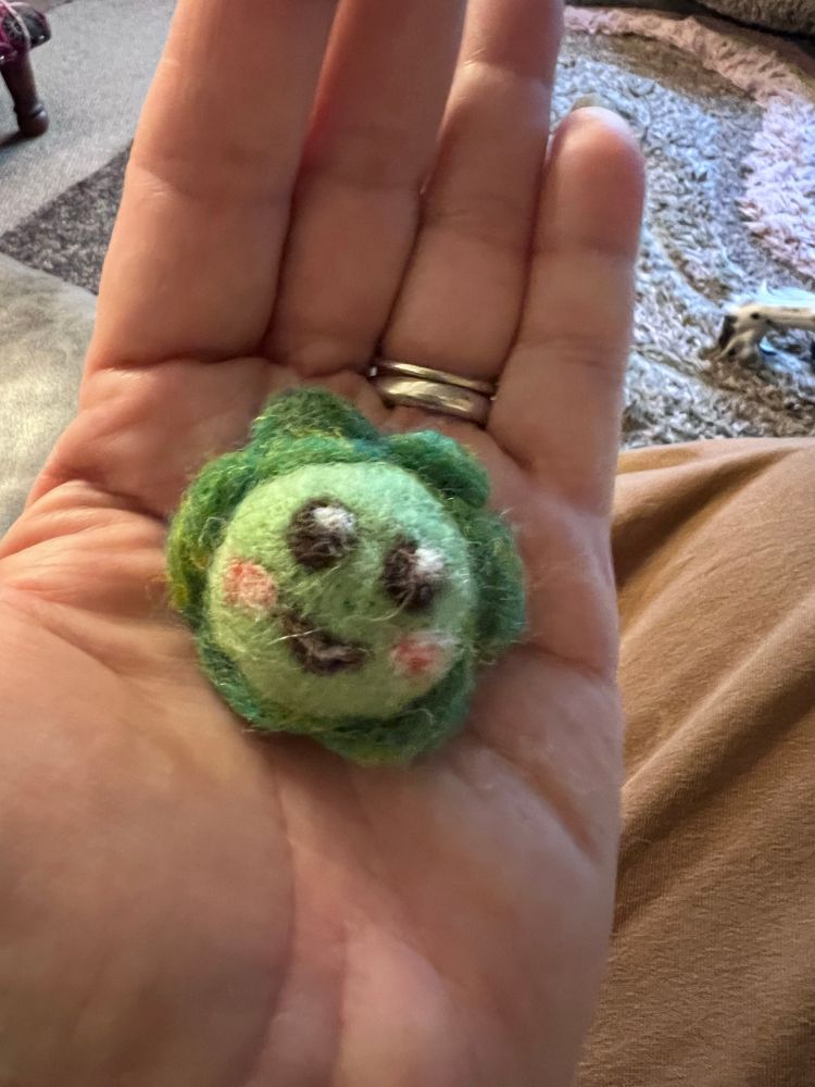 Needle felted brussel sprout