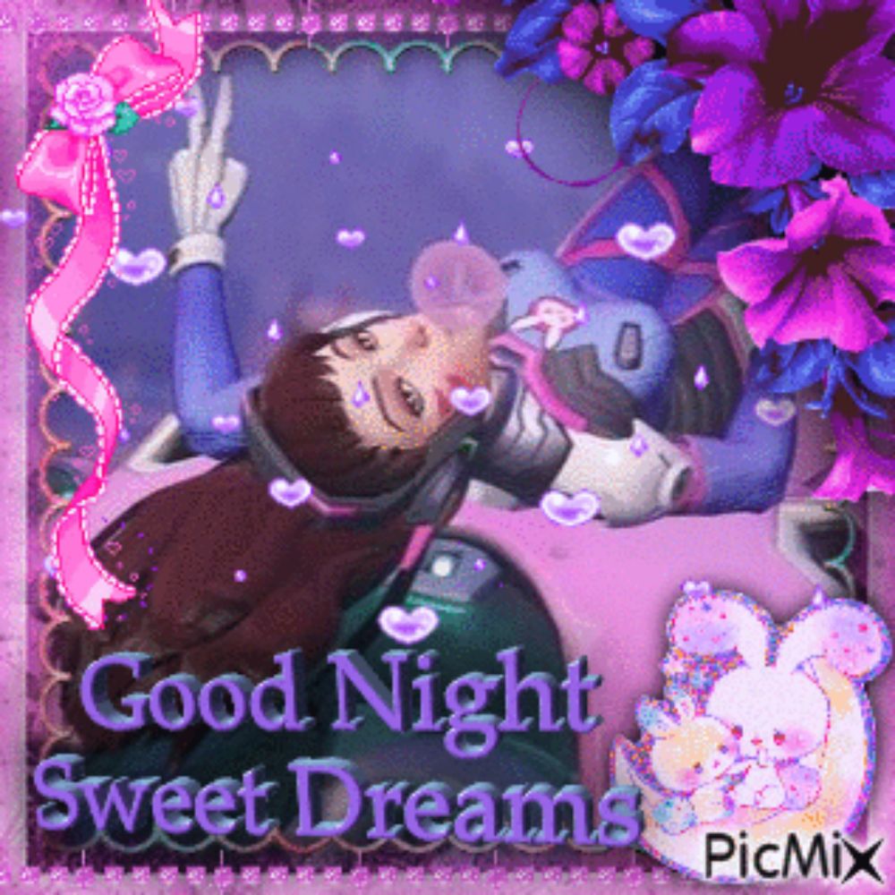 a picture of a girl with the words " good night sweet dreams "