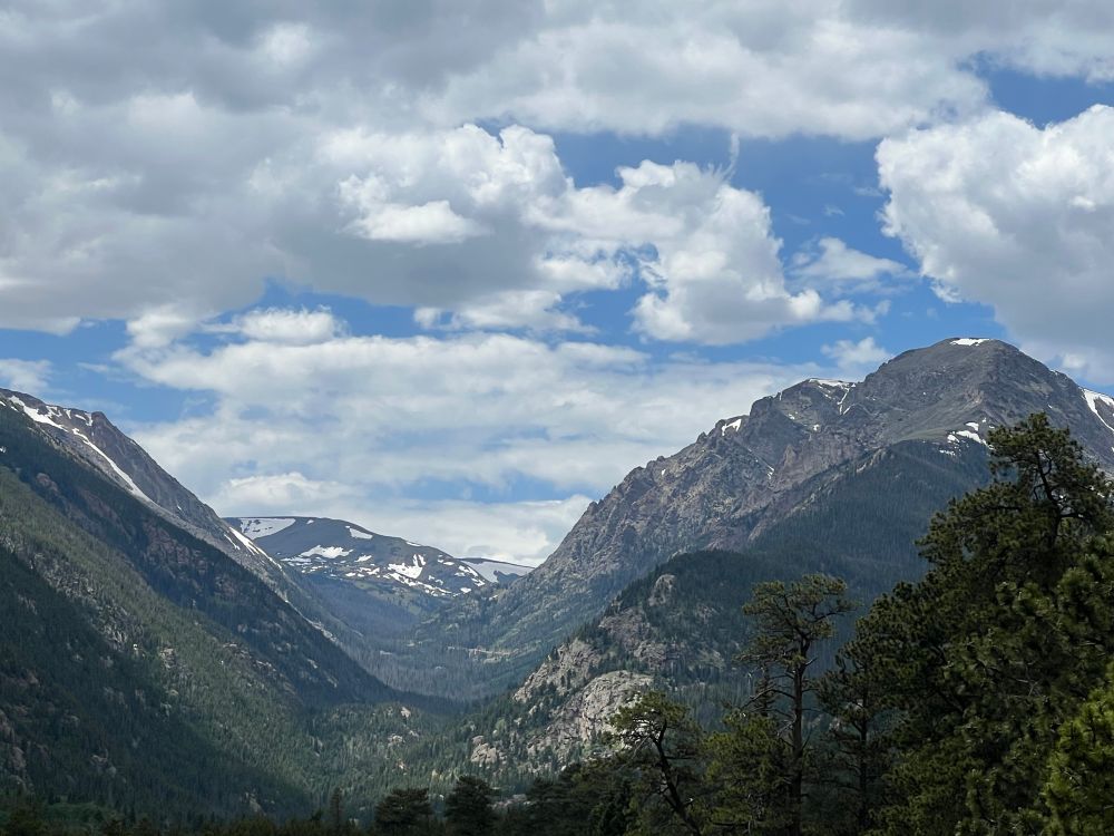 View of mountains from Estes Park, Colorado.