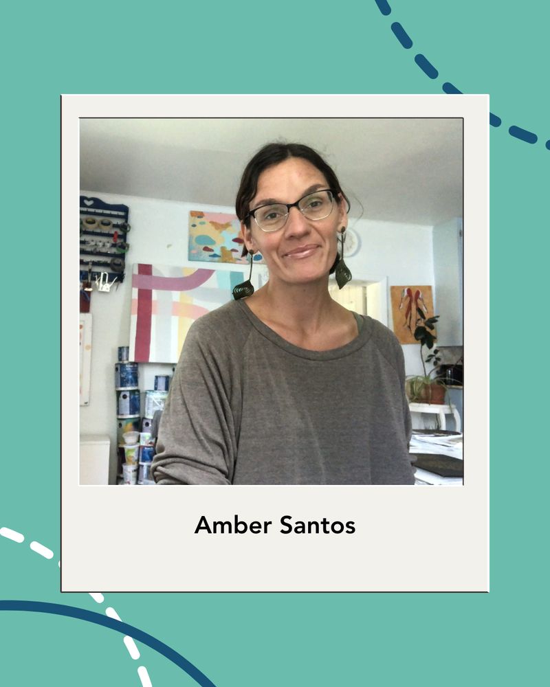 Amber Santos featured in a Polaroid frame