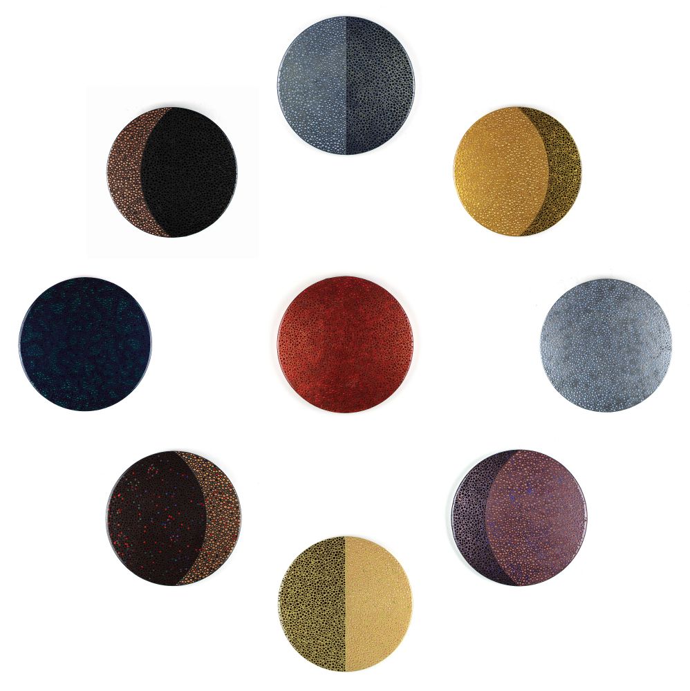 moon phase paintings in a circle
