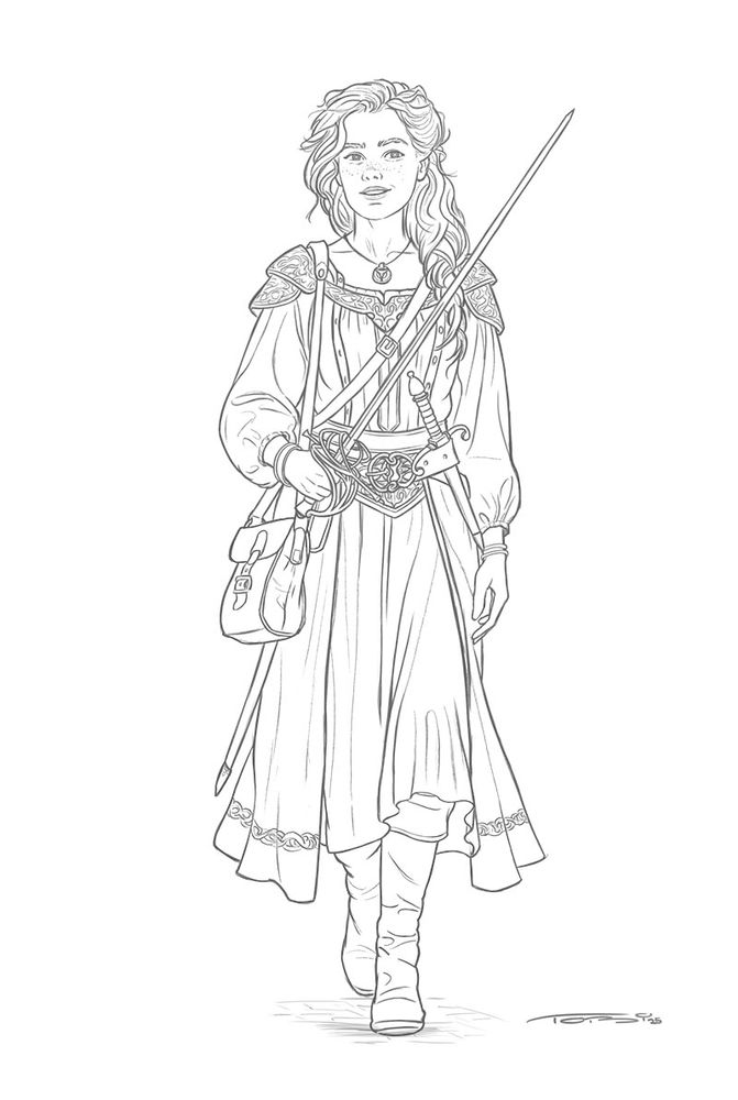 Pen nad paper character rapier fechterin mit phexamulet