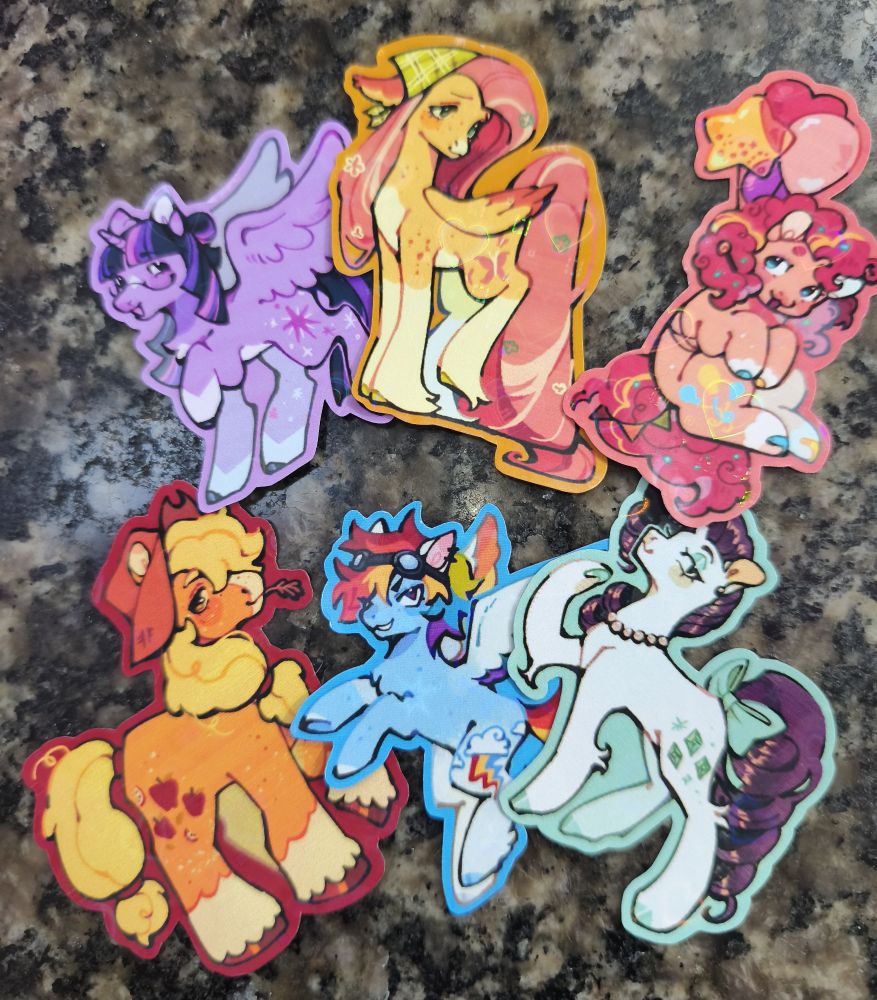 stickers of the mane six from my little pony
