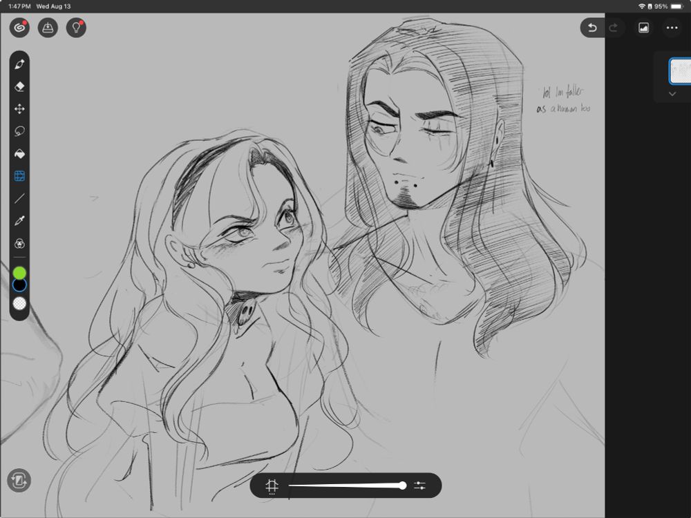My OCs Eva (left) and Ravio (right) in bust shots....but as HUMANS