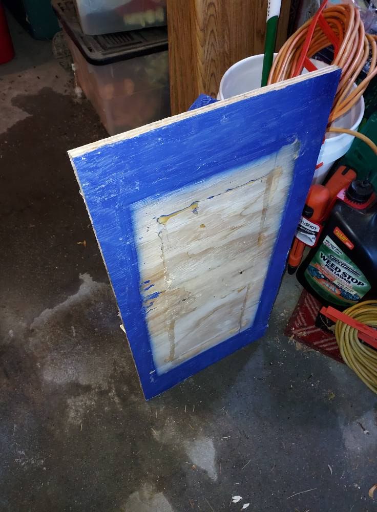 The ruined piece of plywood common sense should have told me not to use.