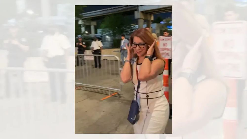 The Democratic Party's policy on the Palestinian genocide, encapsulated by a photo of a party delegate with her fingers in her ears in the face of anti-genocide protests