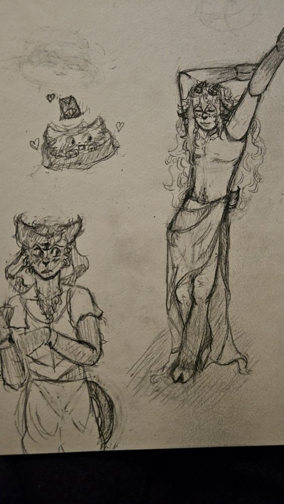 Cotl full page shot of sketches of Lamb and Nari 