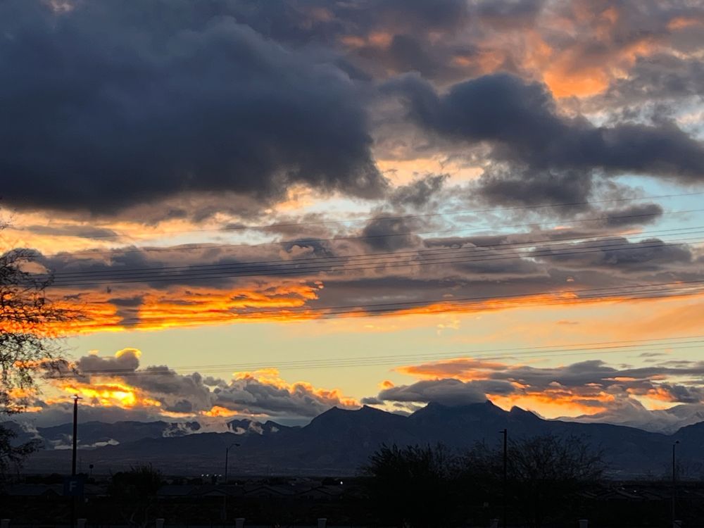 Golden hour sunset over Mount Charleston, as seen from North Las Vegas. Named “Nuvagantu“ by the local Piute tribe, its name means “where the snow sits”