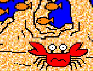 The underwater coloring page, with color added.