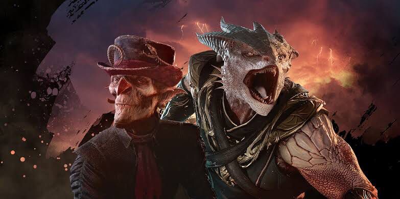 Baldurs Gate graphic with The Dari Urge and his Butler.