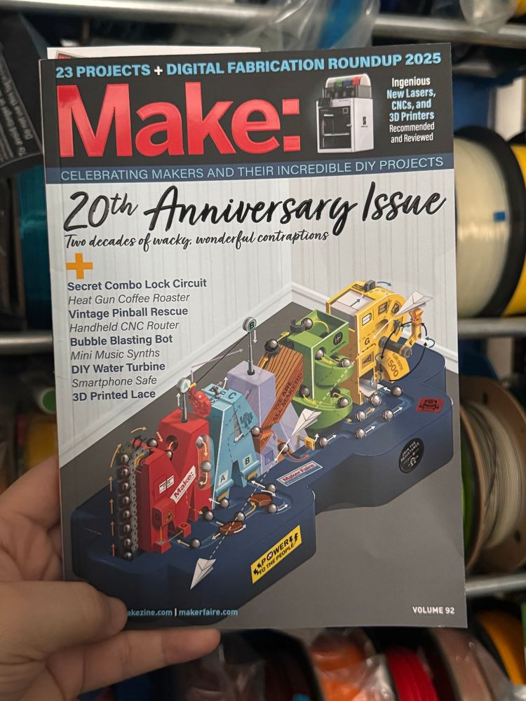 A photo of the latest issue of Make:  