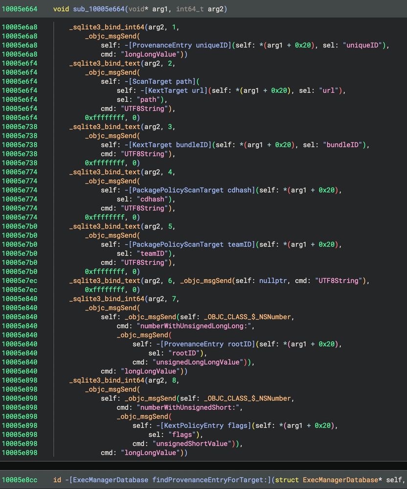 After: The same Objective-C function but with reference counting function calls hidden. The structure of the function is clear!