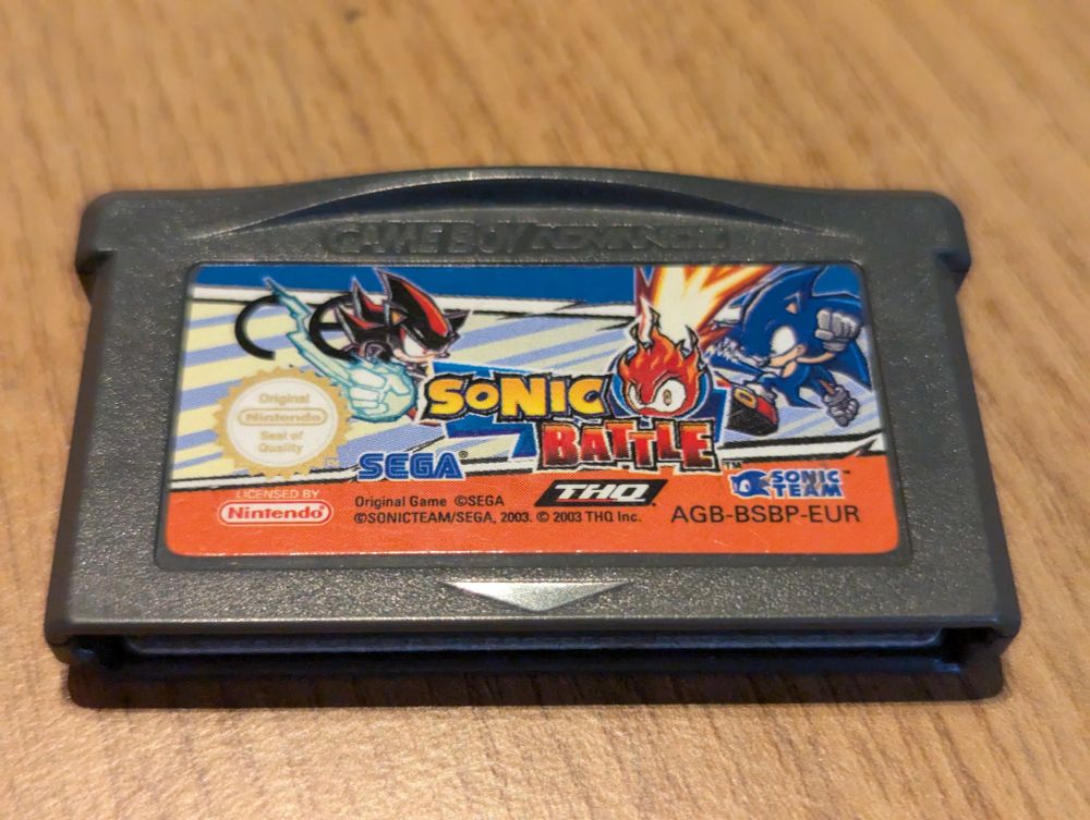 Copy of Sonic Battle (2003) for game boy advance. Finally found it at a geek shop, I have been obsessed with this game since I was a kid