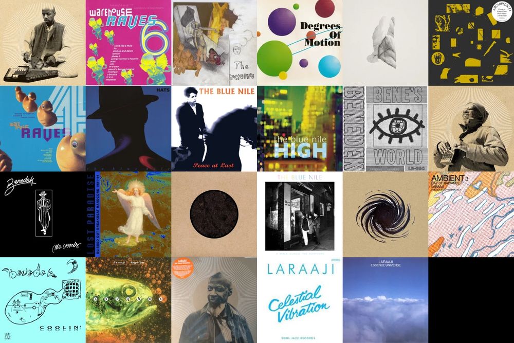 Laraaji - Celestial Music 1978-2011
Various Artists - Warehouse Raves 6
The Nocturnes - A Year of Spring
Degrees Of Motion - Degrees of Motion
Jabu - Sleep Heavy
Various Artists - Archipelago : Cosmic Fusion Gems from France (1978-1988)
Various Artists - Warehouse Raves 4
The Blue Nile - Hats
The Blue Nile - Peace at Last
The Blue Nile - High
Benedek - Bene's World
Laraaji - Bring On The Sun
Benedek - Mr. Goods
Various Artists - Lost Paradise: Blissed Out Breakbeat Hardcore 1991-94
Swans - Birthing
The Blue Nile - A Walk Across The Rooftops
Swans - Live Rope
Laraaji - Ambient 3 (Day of Radiance)
Benedek - Coolin'
Roger Eno - Islands
Laraaji - Sun Transformations
Laraaji - Celestial Vibration
Laraaji - Essence/Universe