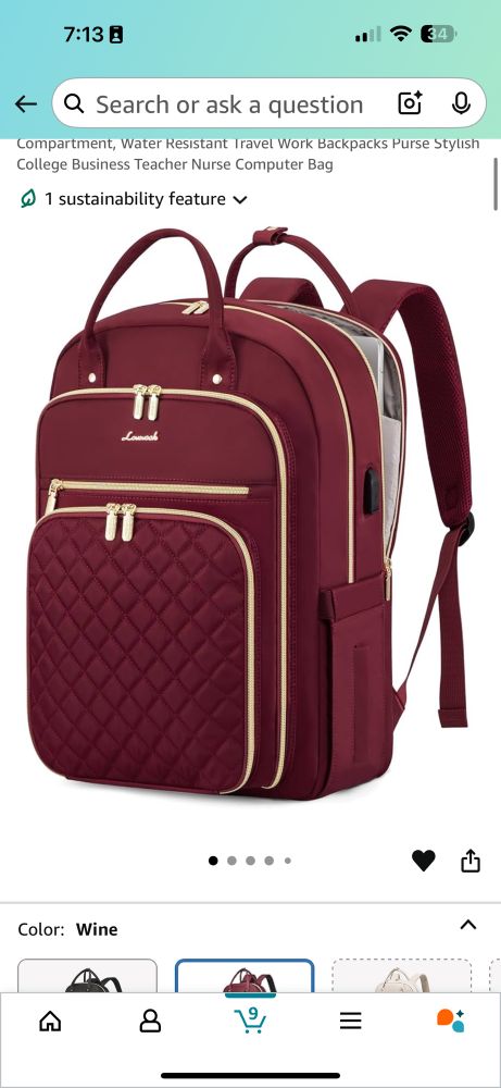 Red / wine lovevook backpack 