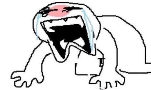 Crude drawing of a person breaking down crying