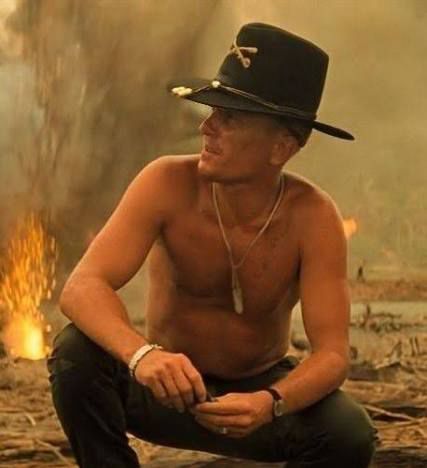 Movie still of Robert Duvall from Apocalypse Now.