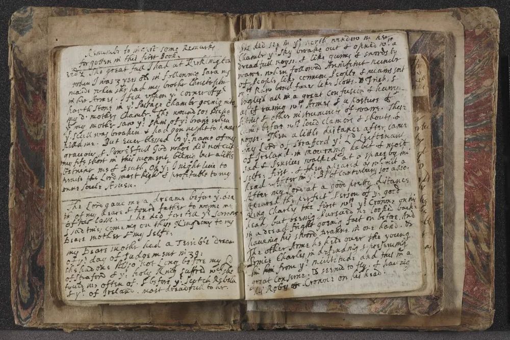 A photo of a double-page spread of a handwritten book.