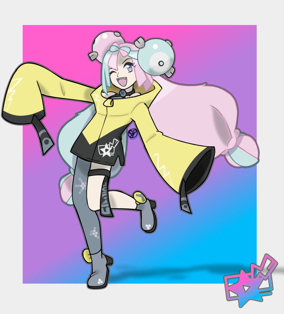 Fan Art of the Electric-Type Gym Leader Iono from Pokémon Scarlet and Violet