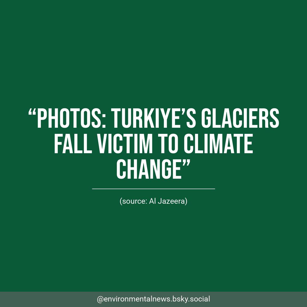 White text on a green background reads, “Photos: Turkiye’s glaciers fall victim to climate change”. Underneath, Al Jazeera is listed as the source.