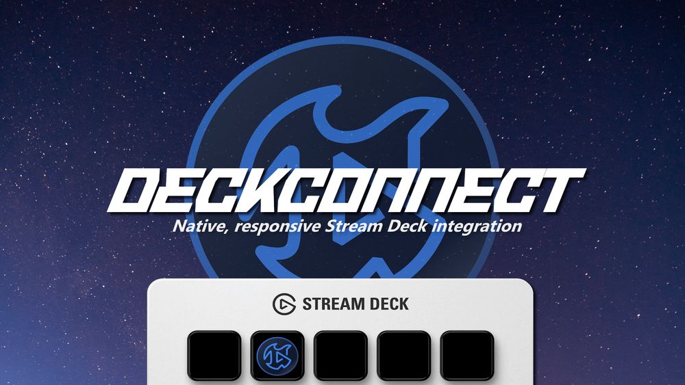 The logo of DeckConnect, showing a Streamdeck and the DeckConnect icon