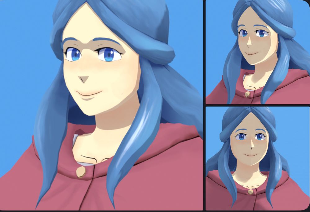 Some close ups of her face with different light angles. 