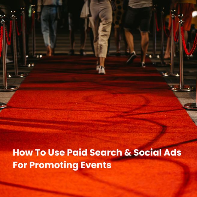 Red carpet scene with people in the background, symbolizing a special event or spotlight  moment used to highlight the theme of promoting events with paid ads