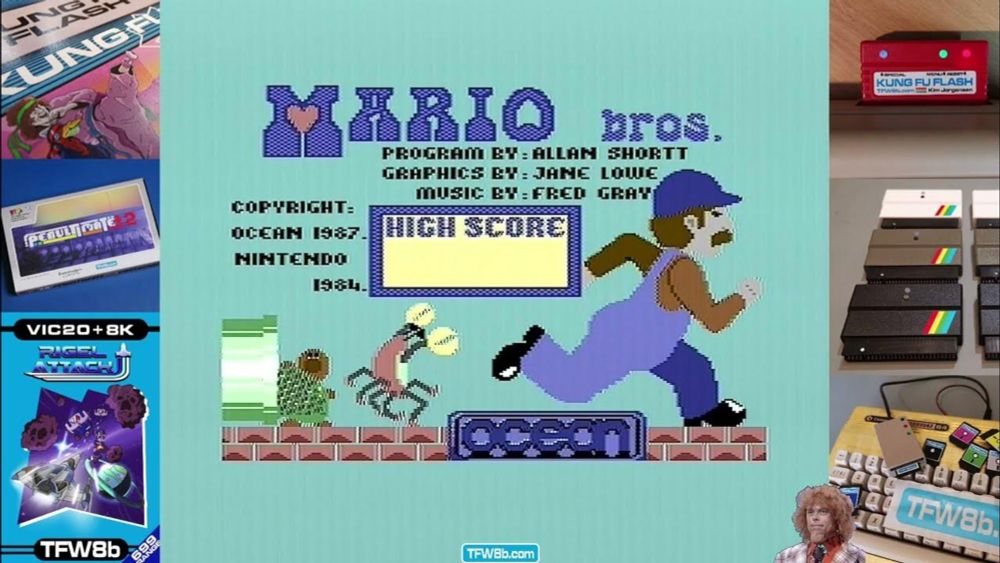 5 Random C64 Games: Blasteroids, Aliens Killers, Revs, Wozzle & Mario Bros (Ocean)