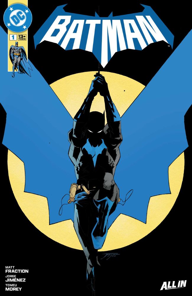 The cover of DC's Batman #1, written by Matt Fraction, Art by Jorge Jimenez, colors by Tomeu Morey 