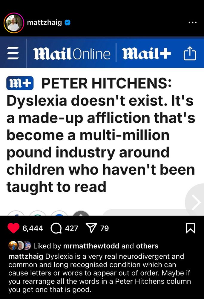 A Peter Hitchens article that says dyslexia is made up 