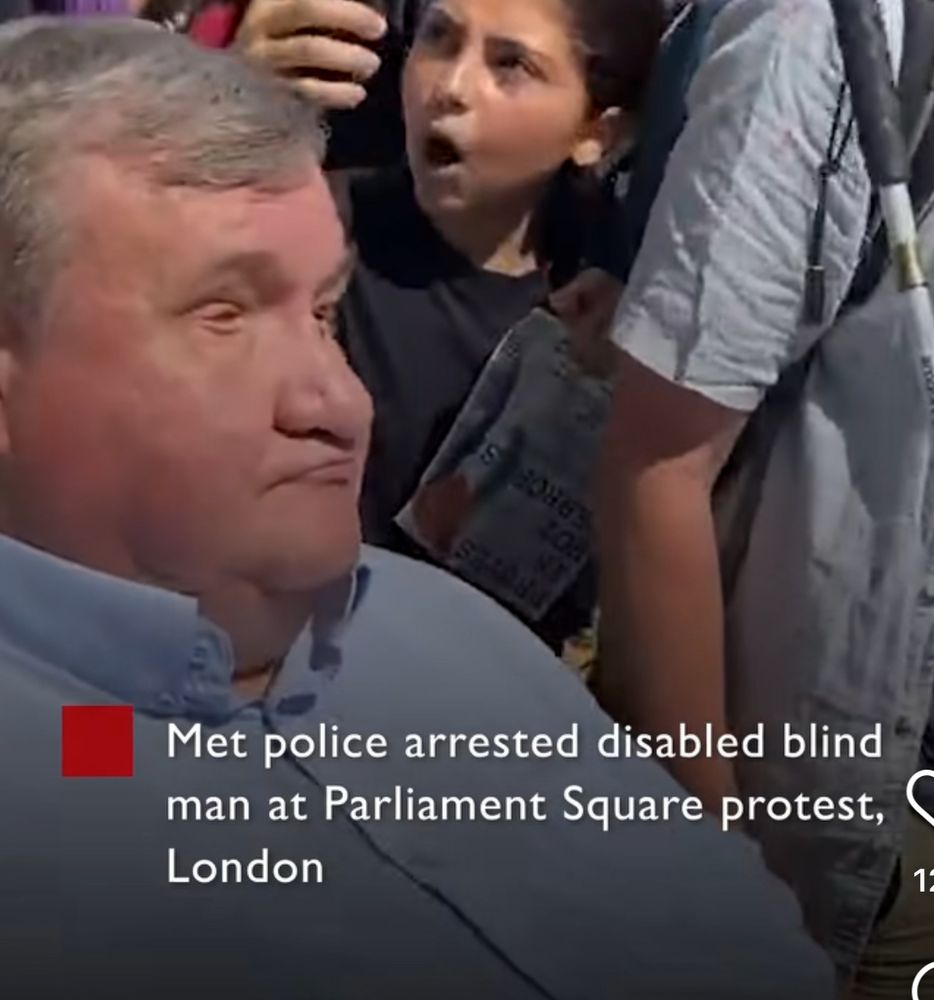 Disabled blind man being arrested 