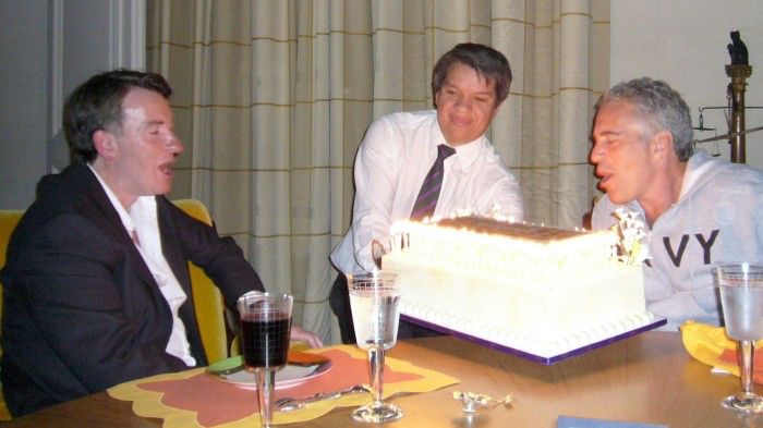 Mandelson and Epstein blowing out candles 