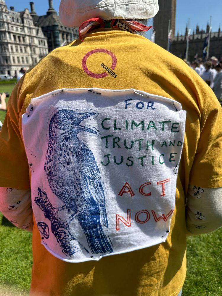 Back of a t shirt FOR
CLIMATE TRUTH AND JUSTICE
ACI NOW