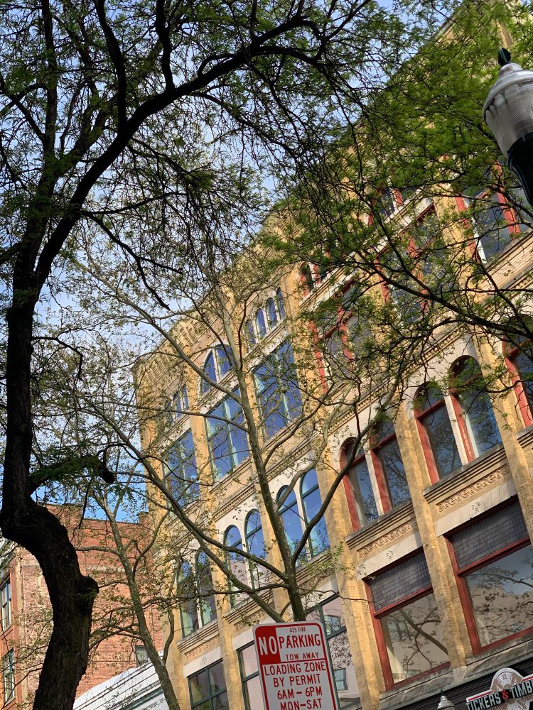 Picture of buildings during a clear blue sky day