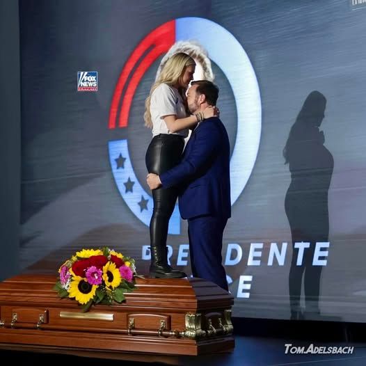 JD Vance hugging Charlie Kirk's widow with his nose in her cleavage.