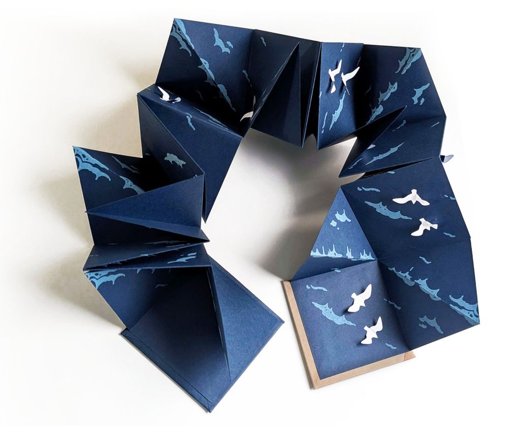 the same accordion book laid out in a circle