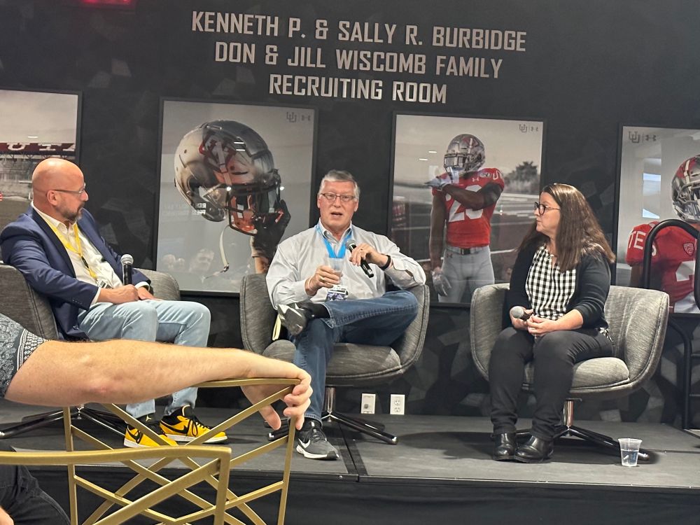 Josh Barney, Tod Caflisch and Katee LaPoff on stage at the SEAT Conference