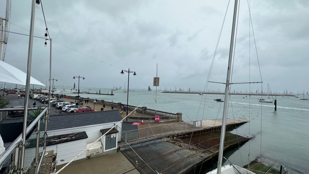 View of the Solent from the Island Sailing Club in Cowes