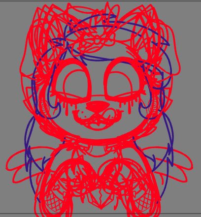 Sketches of furries but they're all overlaid on top of each other, so it's difficult to see the details of each person
