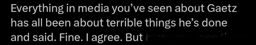 Screen grab of Cenk’s tweet: “Everything in media you've seen about Gaetz has all been about terrible things he's done and said. Fine. I agree. But…”