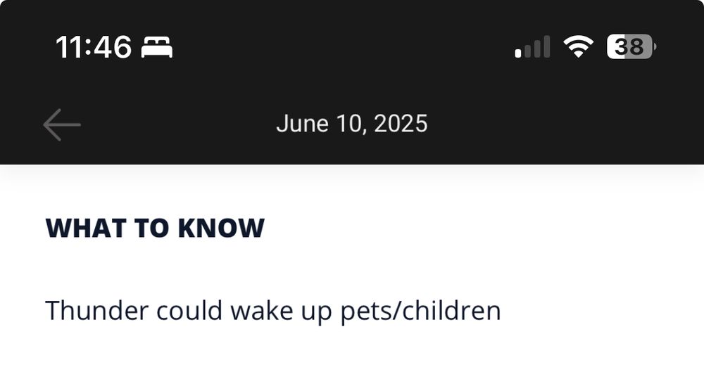What to know; thunder could wake up children/pets