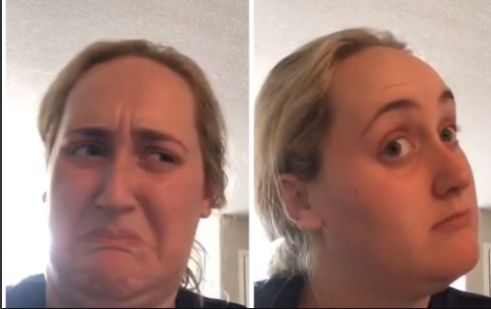 Meme of woman who has just tasted kombucha for the first time. First image: she looks disgusted. Second image: she reconsiders and looks thoughtful.