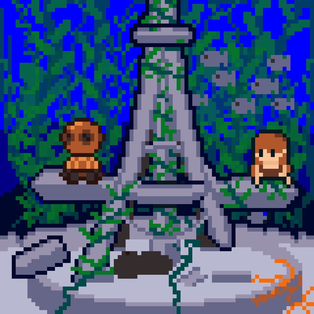 A deep sea diver looking at a mermaid on a ancient structure
