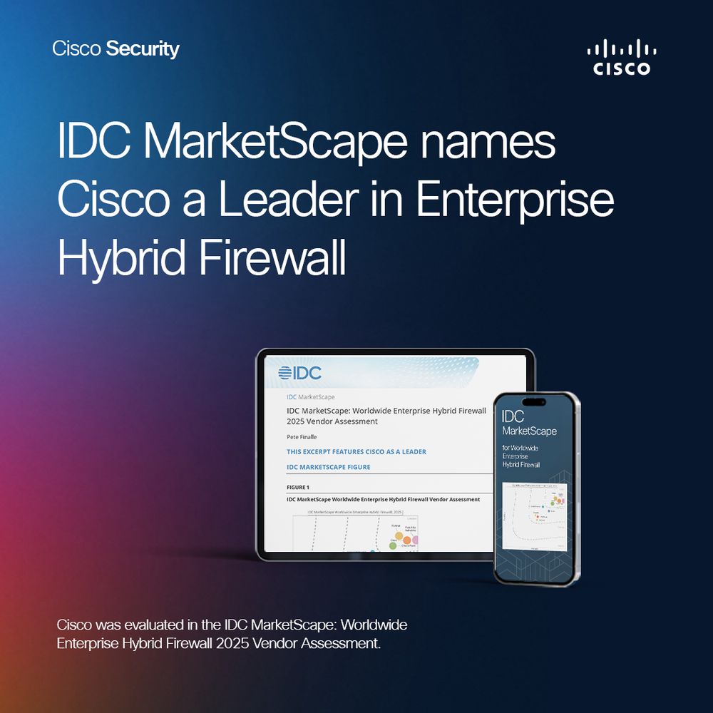 Cisco named a Leader in the IDC MarketScape: Worldwide Enterprise Hybrid Firewall 2025 Vendor Assessment