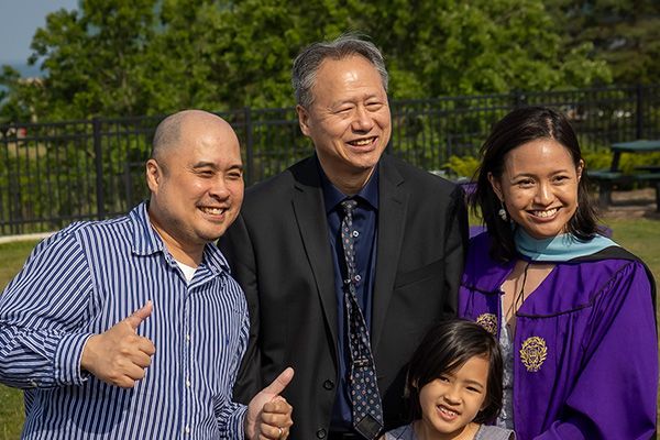 Graduate with family