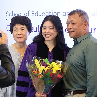 Phoebe Lin with parents