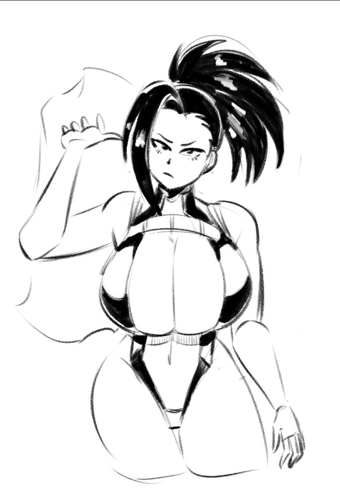 A sketch of Momo from My Hero Academia.