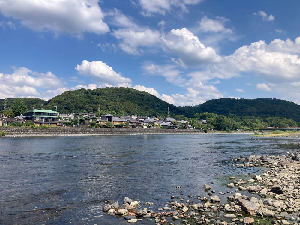 A sunny day looking out across Uji River